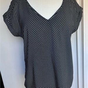 Black and White Polka Dot Women's Top